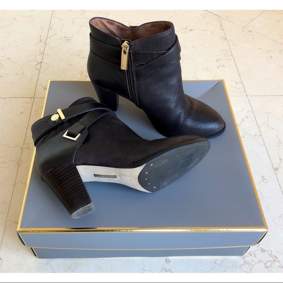 Louise et Cie Lo Ranier Brown Truffle Leather Heeled Booties/ Ankle Boots - Picture 6 of 17